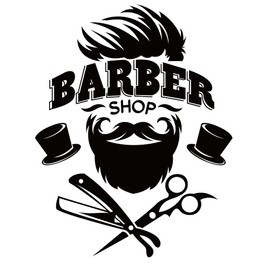 SUPERDANT Barber Shop Wall Sticker Hairdresser Theme Vinyl Wall Sticker Beard Magic Hat Wall Art Sticker for Home Bedroom Living Room Decorations 59 x 35 cm