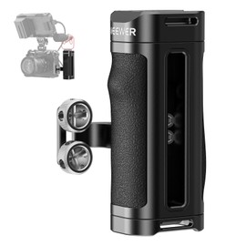 NEEWER - Mango Lateral Ligero, Mango de Jaula de cámara con Mango perfilado de Silicona, Doble Tornillo de 1/4", Rosca 1/4", Zueco frío, Ajuste Vertical, Compatible con SmallRig Jaula, CA067H