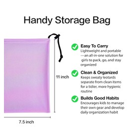 Tstiti Girls Gymnastics Leotard 4-Piece Outfit with Storage Bag Scrunchie & Shorts Dance Set for Toddler/Kids 3-12 Years Purple Blue 6-7 Years