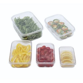 Lustroware 5 Set, Lustroware Kitchen Stackable Storage Lunch Container Meal Prep Organizer