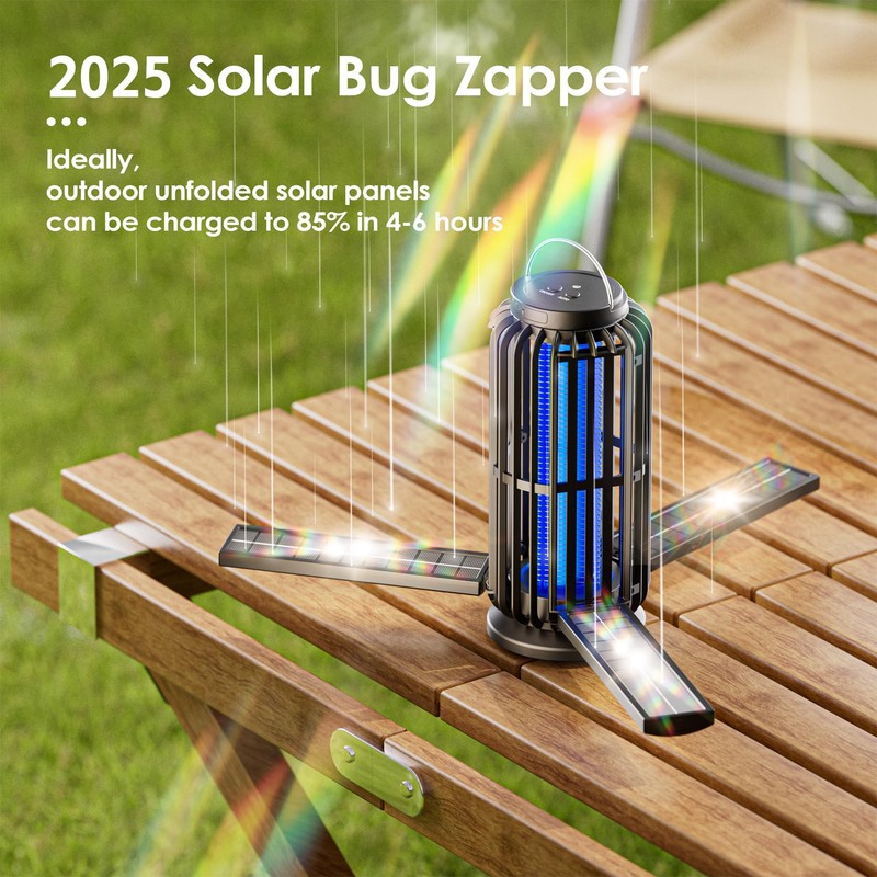 Bug Zapper 2 Pack, Solar Bug Zapper with 3 Solar