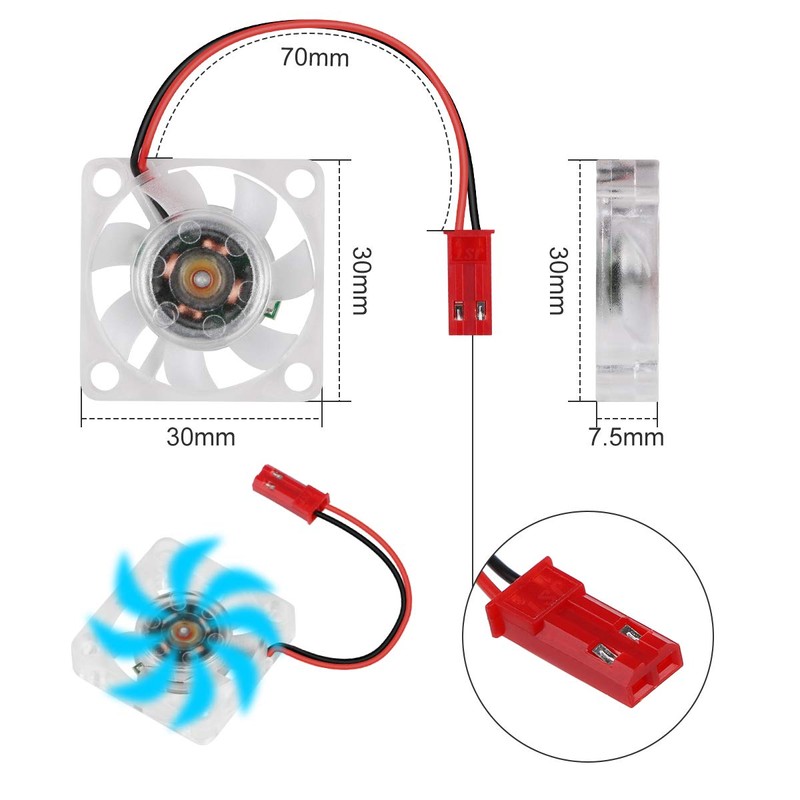 MakerFocus 2pcs Raspberry Pi 4B Fan, Raspberry Pi Cooling Fan