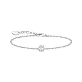 Thomas Sabo 925 Sterling Silver White Cubic Zirconia Charm Bracelet A2156-051-14, One size, Sterling Silver, Cubic Zirconia