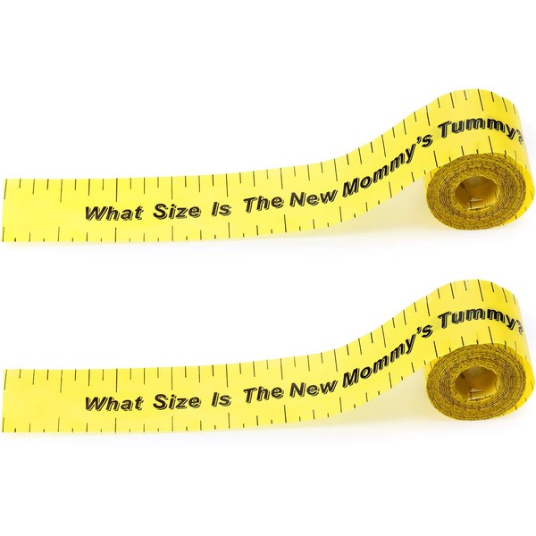 2 Rolls 2in x 150ft Baby Shower Measuring Tape Tummy Measure Belly Game for Baby Shower Party Supplies