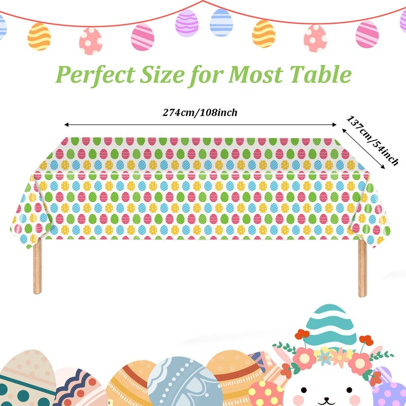 POPOYU Easter Table Covers,137 * 274cm Easter Table Cloth Easter