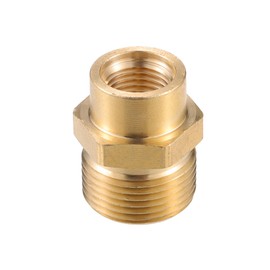 VekAuto Pressure Washer Connector, G1/4" to 15mm M22x1.5 Male and Female Adapter Brass Screw Hose Connector Universal for Pressure Washer Brass Copper Tone