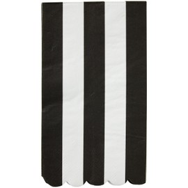 C.R. Gibson TW8-25843 Black and White Pinwheel Scallop Edge Disposable Dinner Napkins and Bathroom Guest Towels, 4.2" x 7.85", Multicolor, 16 Pieces