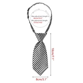 Elerevyo Women's Cute Uniform Necktie, Pre-tied Knot, Striped Short Necktie, For School Casual, multicolor (black / white)