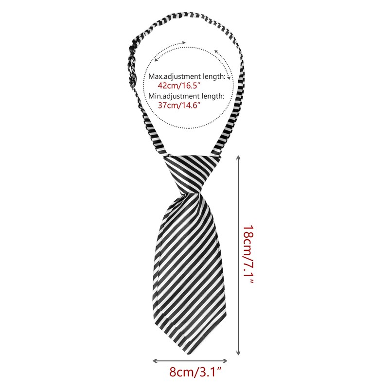 Elerevyo Women's Cute Uniform Necktie, Pre-tied Knot, Striped Short Necktie,