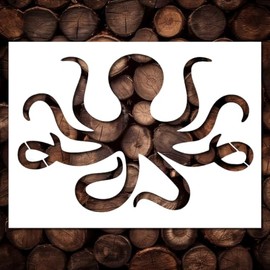 Octopus Stencil Template - Reusable Ocean Creatures Octopus Stencils for Painting on Wood, Glass, Wall Rock, Walls, Canvas, Glassware, Spray Painting, Airbrushing, Crafts (8.5x11)