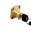 TOP-VIGOR 2Pcs Security Cam Lock, 20mm Zinc Alloy Security Cabinet Lock Cylinder Drawer Cupboard Mailbox Lock with 4 Keys for Household Office, Keys Alike, Gold