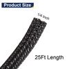 sourcing map 25 Ft - 1/4 Inch Split Sleeving, Braided