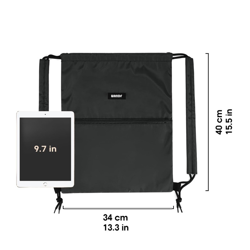 WANDF Drawstring Backpack with Shoulder Pad String Bag Sackpack Cinch