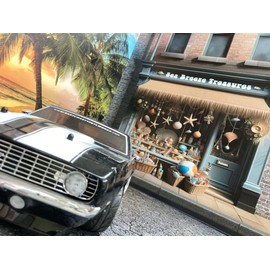 Generic 1/10 Scale RC Scale Garage Walls/Diorama/backdrop - 4pc WALL DECAL KIT - for R/C Crawler, Cars trucks - Sunset Beach