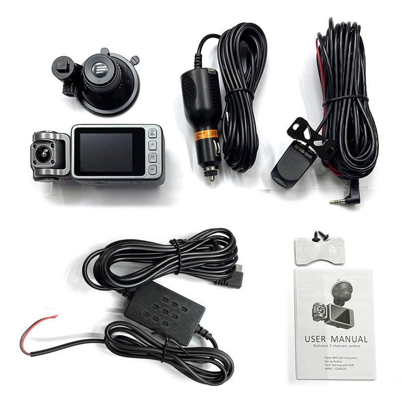 Generic 3 Channel Dash Cam, 4K Dash Cam Front and