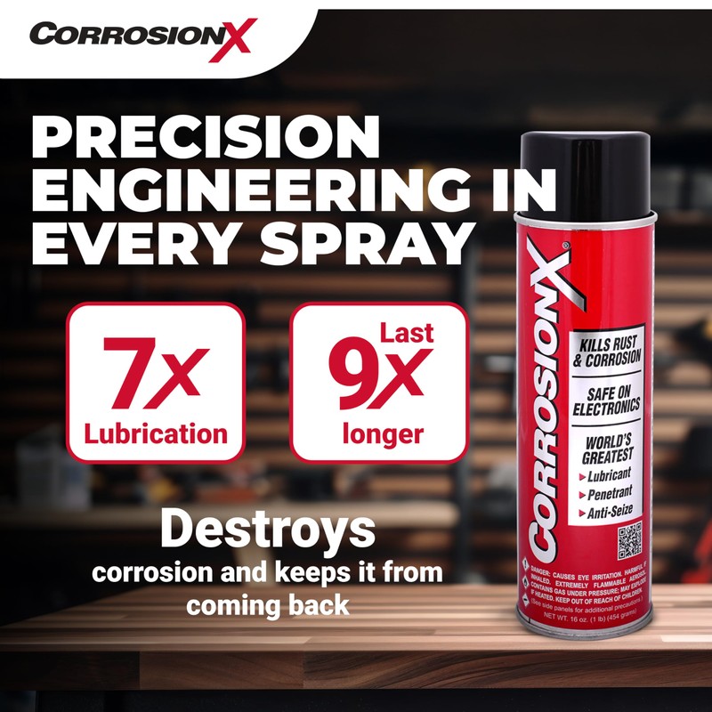 CorrosionX Rust Inhibitor, Industrial-Strength Dielectric Corrosion Prevention, Lubricant & Penetrant