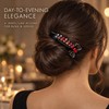 2 Pack Acetate Duckbill Hair Clips, Rhinestone Bow Barrettes for