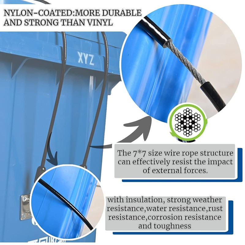 tofeer Wheelie Bin Stopper, Bear Proof Wheelie Bin Lock Wire