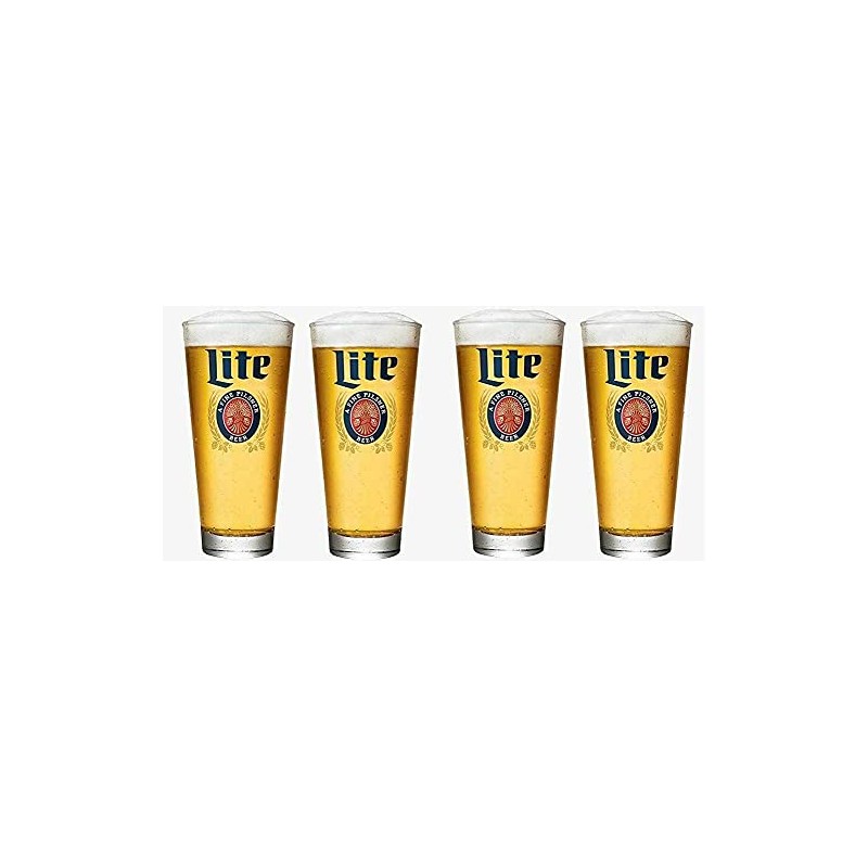 Miller Lite Pint Glasses | Set of 4