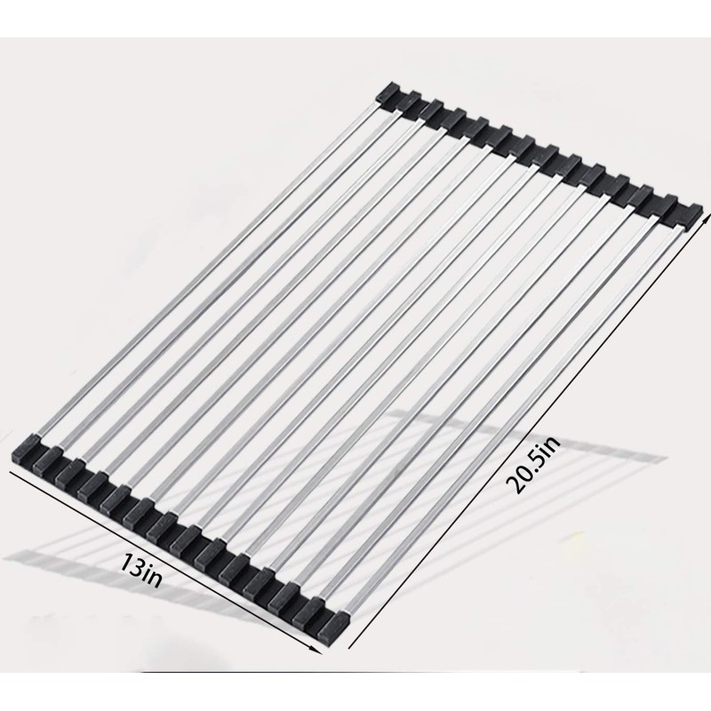 Ahyuan Roll up Dish Drying Rack Square Tubes Stainless Still