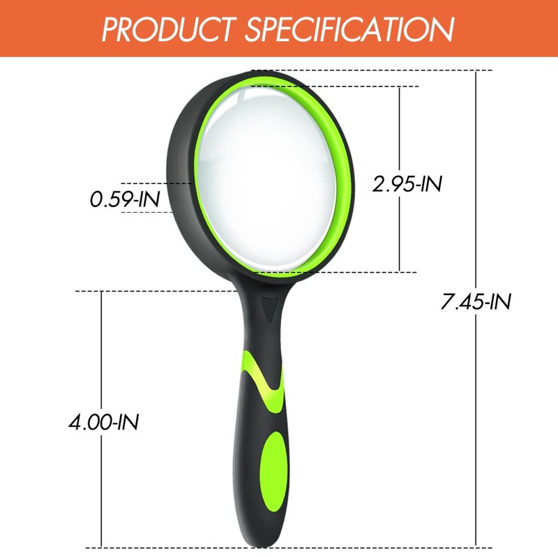 Leffis 2 Pack 10X Magnifying Glass for Seniors & Kids,