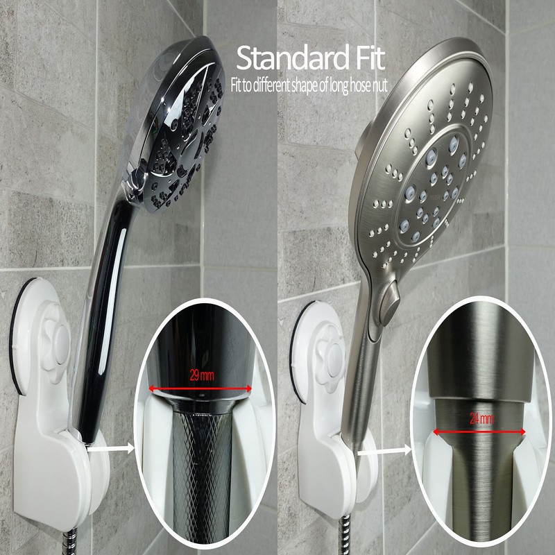 Pump&fix 45 Degrees Adjustable Handheld Shower Head Holder Suction Cup