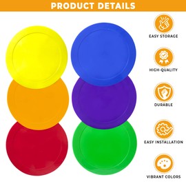 Ace Creations 9 Inch Poly Vinyl Spot Markers – Training Drills with School Gyms, Sports Teams, Track and Field, Basketball, Football, Soccer, Baseball, Gymnastics, Preschool, Kindergarten – Set of 24