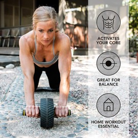 Sports Research Ab Wheel Roller with Knee Pad | Sturdy 3" Wheel for Core Workouts in The Gym or at Home