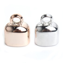 40pcs Plastic Cord End Cap for Jewelry Making Endcap Leather Ends Caps for DIY Art Crafts Tassel Bracelet Necklace Making(Silver,Gold)