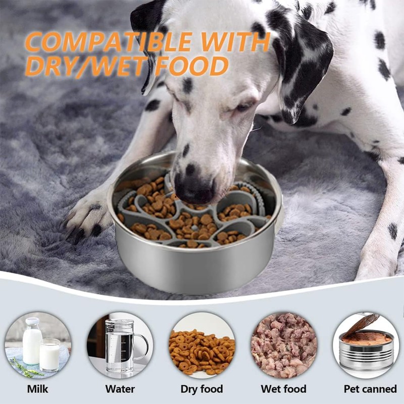 KOMPORY Plato para Perro Alimentación Lenta, Cuenco de Comida Lenta
