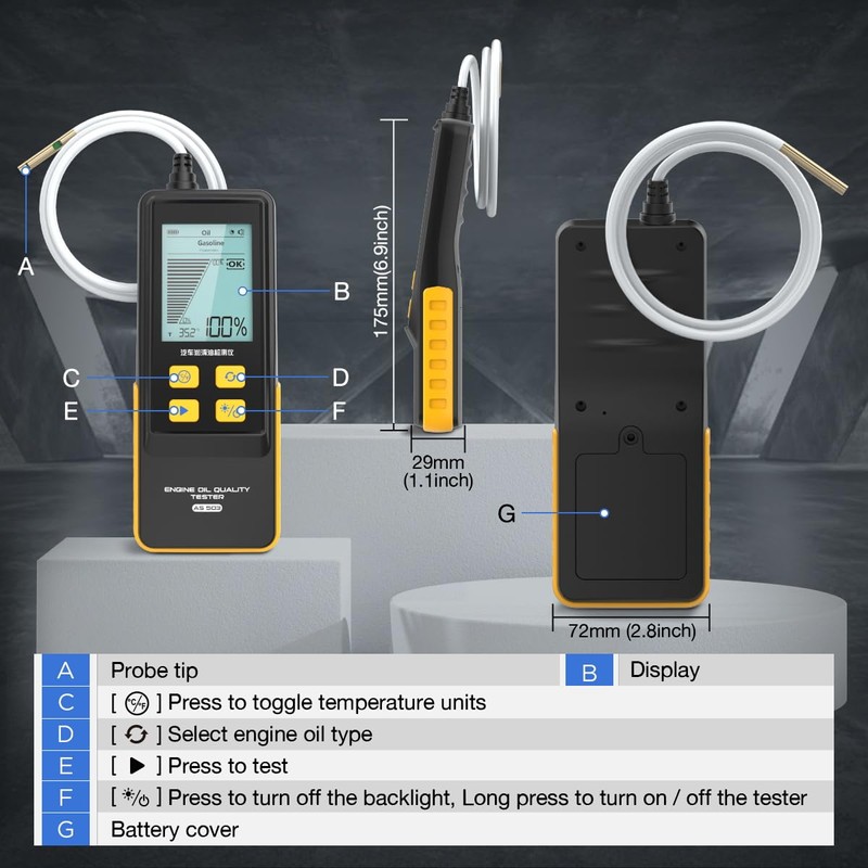 Engine Oil Tester Gasoline & Diesel Engine Oil Quality Tester