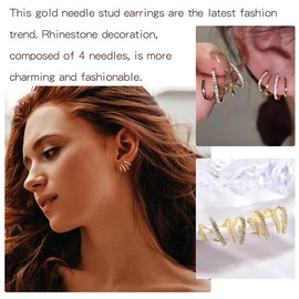 LICHUANUK Claw Stud Earrings, Sparkling Cubic Zirconia Earrings with 925 Silver Needle, Creative Claw Shaped Stud Earrings for Girls Women Ladies Piercing Earrings Fashion Jewellery Gift, Stainless