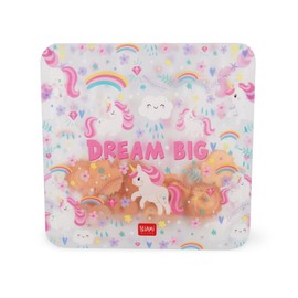 Legami - Set of 3 Food Bags, 3 Different Sizes S, M, L, Resealable, Reusable, Dishwasher Safe, Handy Snack Bags, Unicorn