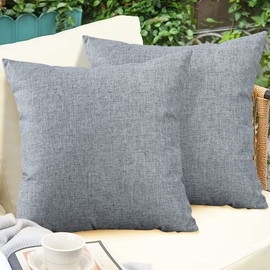OTOSTAR Pack of 4 Outdoor Throw Pillow Covers 18 x 18 Inch Garden Decorative Waterproof Pillow Covers Square Outdoor Pillowcases Patio Cushion Case Pillows for Couch Tent Park Sofa Decor (Light Grey)