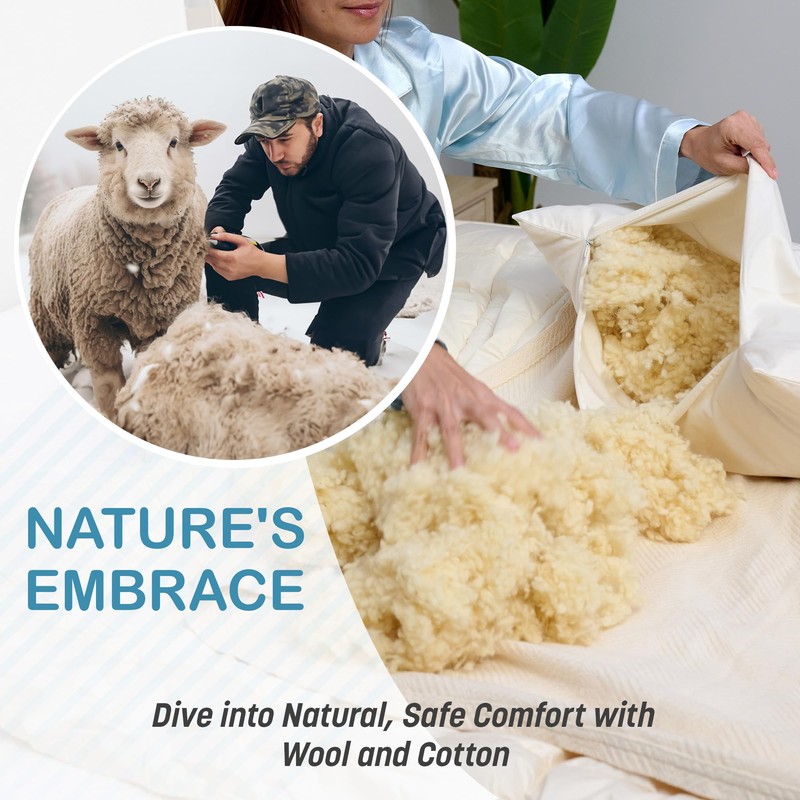 Turmerry Gusseted Wool Pillows (King)