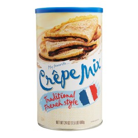 My Favorite Crepe Mix Traditional French Style - Quick Pantry Staples for Crepe Maker - Gourmet French Crepes Mix with Unbleached Wheat Flour & Nonfat Milk - French Pancakes Mix Collection (24 oz)