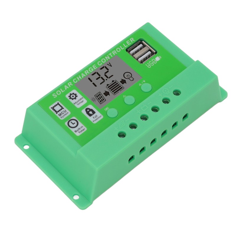 Green PWM Solar Charge Controller LCD Large Screen Display Photovoltaic