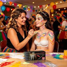 Marcadores Corporales Temporales: Bolígrafos Para Pintura Facial, Marcadores De Pintura Seguros Para La Piel, Juego De Dibujo De Tatuajes Temporales, Kit De Bolígrafos Para Arte Corporal