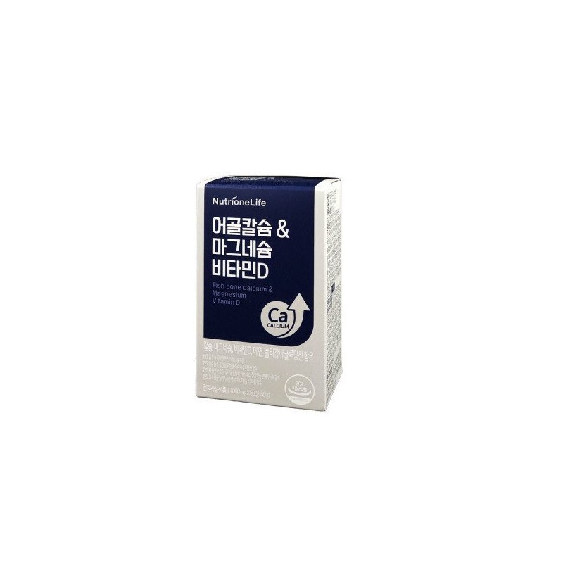 NutriOne Life 뉴트리원 어골칼슘 마그네슘 비타민D 1000mg x 60정 NutriOne