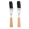 RiToEasysports Wooden Pull Up Handles Hand Grips Strength Trainer Training