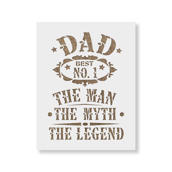 Dad Man Myth Legend Stencil - Reusable Stencils for Painting