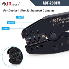JRready ACT-20DTM Crimp Die for Open Barrel Crimping Tool ACT-LY Frame, Deutsch DTM Connector Pin Crimp Die for Size 20 Stamped Contacts(16-20AWG)