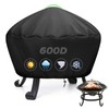 MaxAwe Round Fire Pit Cover, 77x31cm 600D Oxford Fabric Polyester
