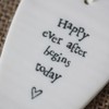 East of India Happy Ever After Begins today Ceramic Heart