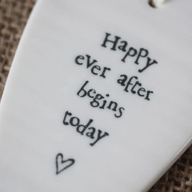 East of India Happy Ever After Begins today Ceramic Heart