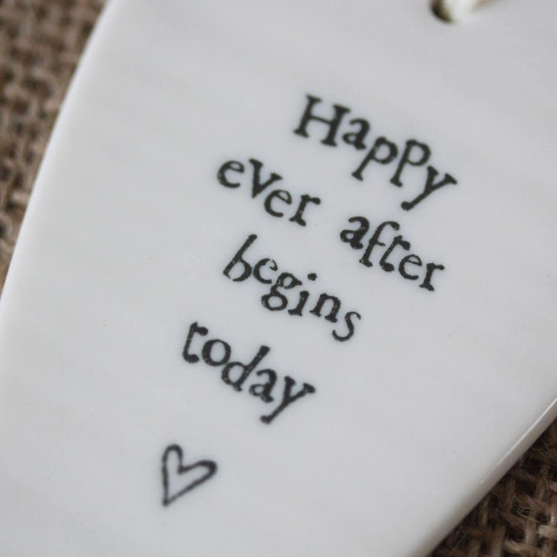 East of India Happy Ever After Begins today Ceramic Heart
