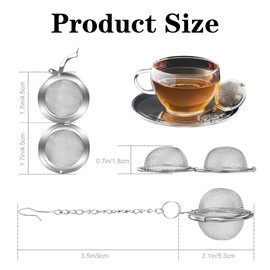 YHT 2 PCS Ball Tea Infuser for Loose Tea,Mesh Stainless Steel Tea Strainer with Chain,Tea Filter for Loose Leaf Tea and Daily Tea Cooking