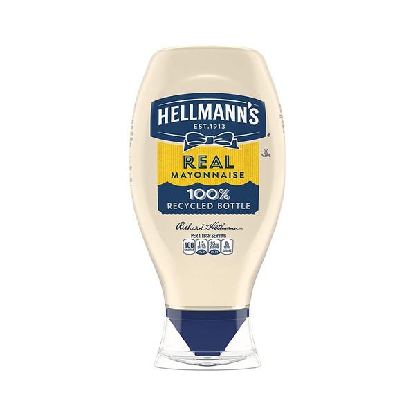 Hellmann's Real Mayonnaise For a Rich Creamy Condiment Real Mayo Squeeze Bottle Gluten Free, Made With 100% Cage-Free Eggs 20 oz