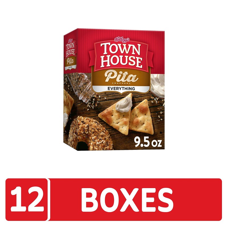 Town House Pita Oven Baked Crackers, Party Snacks, Everything Flavor