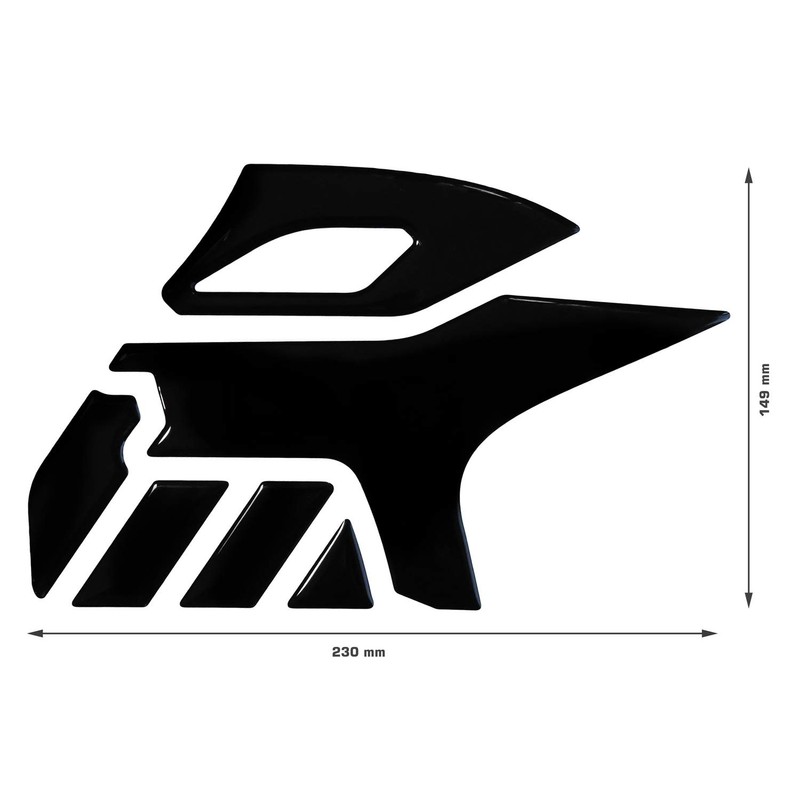 BIKE-label Side Tank Pad Black Compatible with Suzuki V-Strom 650-800200